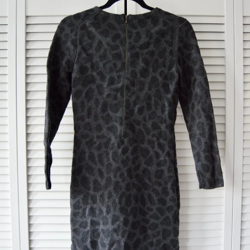 3.1 Phillip Lim Wool Leopard Print Mini Dress | Size Medium - Picture 4 of 6